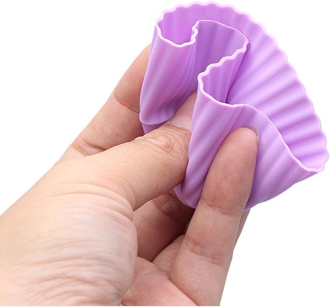 Silicone Cupcake Liners, Reusable Silicone Baking Cups, Non Stick Muffin Liners, 9 Shapes Pack of 36