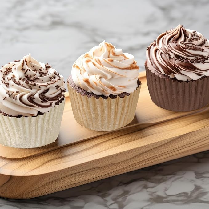 600Pcs Brown Neutral Cupcake Liners Fall Color Brown Gradient Color Baking Cups Tan Neutrals Cupcake Wrappers Muffin Liners for Baby Shower Bridal Shower Wedding Birthday Party Supplies